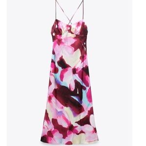 Zara Pink and Purple Floral Dress
